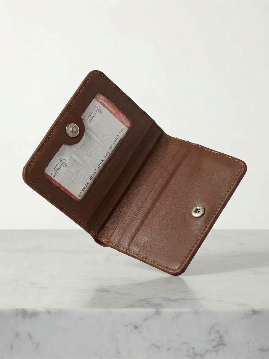 Unisex Soft Leather Snap Wallet
